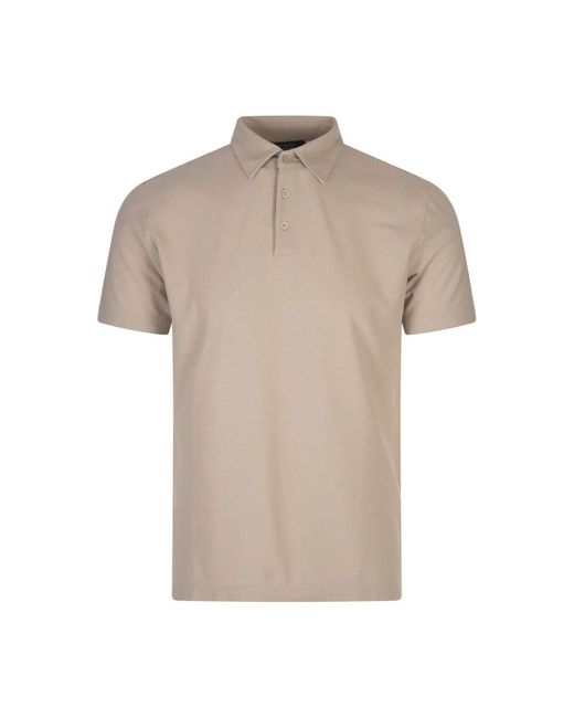 Zanone Braunes Baumwoll Herrenmode Hemd in Natural für Herren
