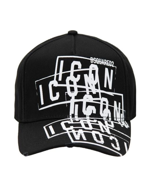 DSquared² Black Icon baseballkappe mit schnallenverschluss