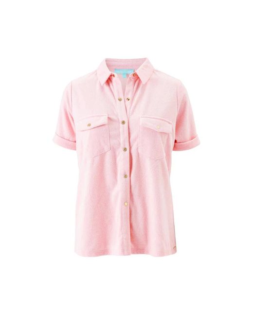 Camicia rosa terry tori collezione lounge di Melissa Odabash in Pink