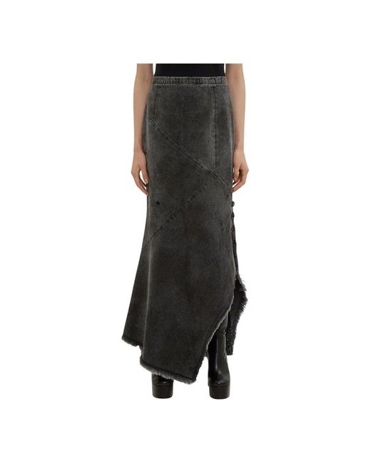 Olivier Theyskens Black Denim Skirts