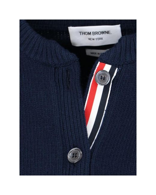 Thom Browne Blue Klassischer woll-cardigan