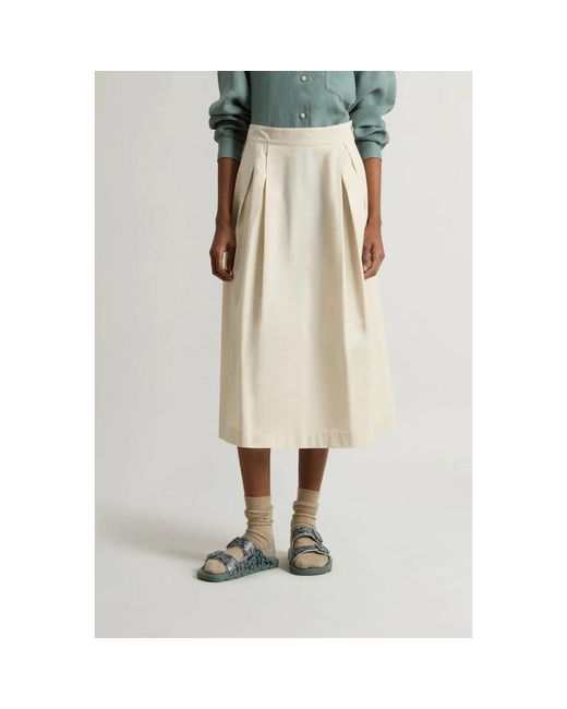 Woolrich Rokken ,Katoen Katoenen Poplin Rok Met Zakken in het Natural