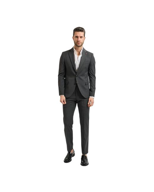 MULISH Black Single Breasted Suits for men