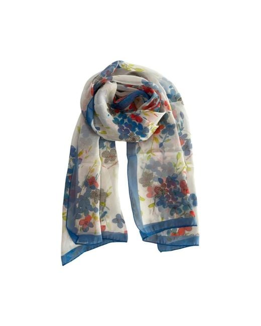 Borbonese Blue Silky Scarves