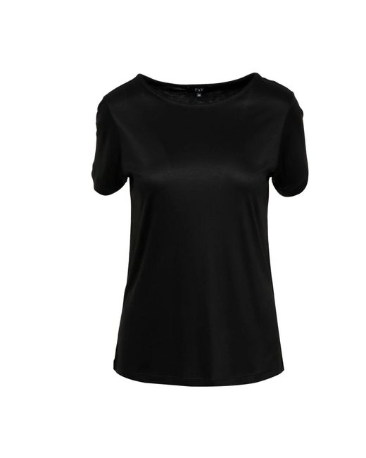 Fay Tops ,Zwart ,Zwart Jersey Boothals Korte Mouw in het Black