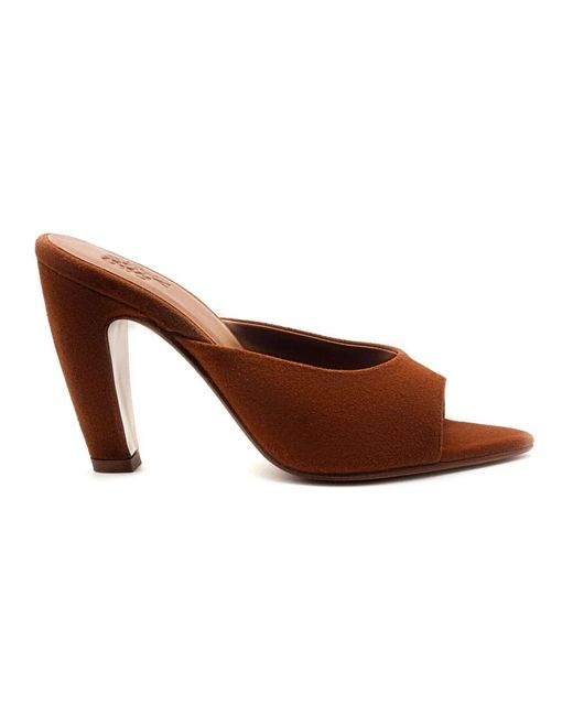 Gia Borghini Brown Heeled Mules