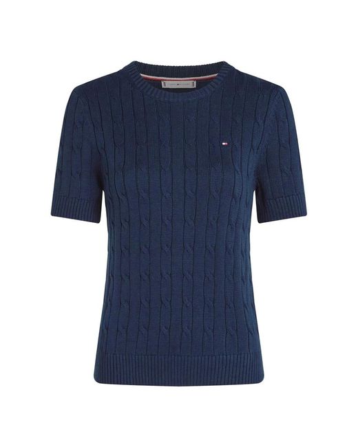 Round-Neck Knitwear di Tommy Hilfiger in Blue