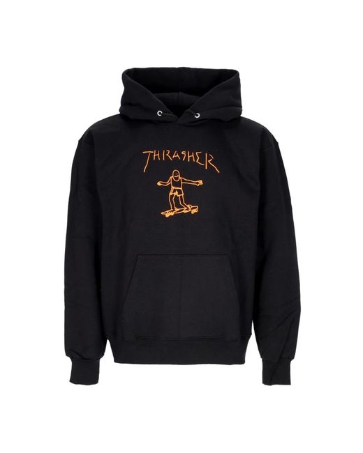 Thrasher Hoodies & Sweatvesten ,Zwart ,Katoen Zwart/Oranje Sweatshirt Hoodie in het Blue voor heren