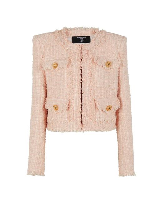 Balmain Pink Tweed Jackets