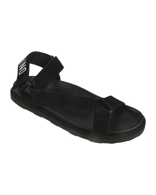 Moschino Black Flat Sandals for men