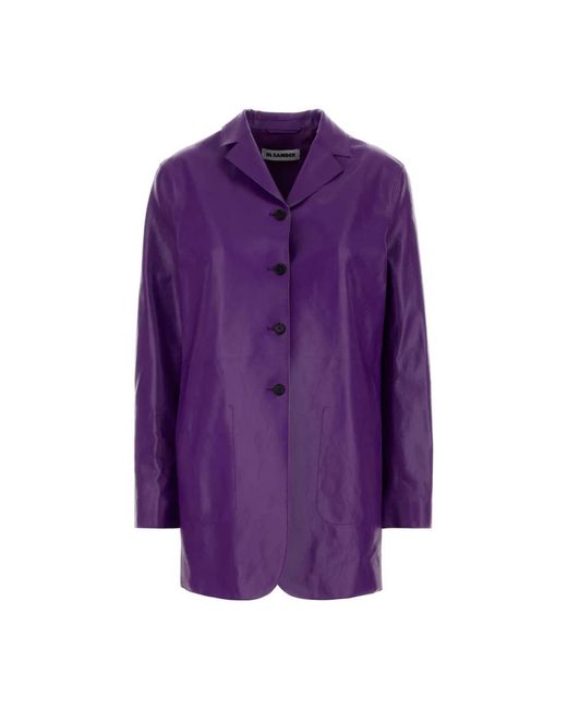 Jil Sander Purple Single-Breasted Coats