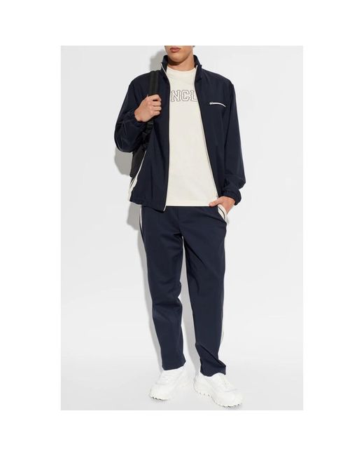Moncler Blue Straight Trousers for men