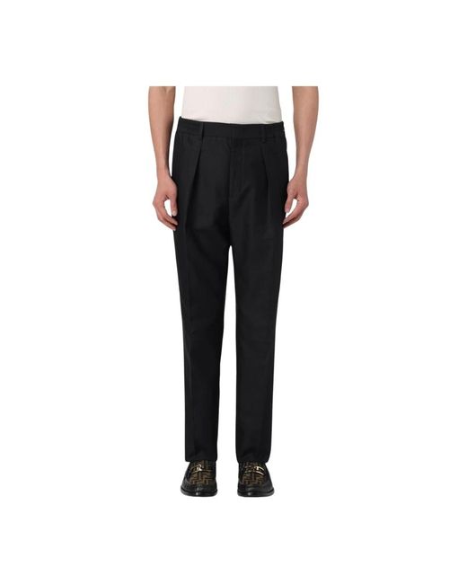 Fendi Black Straight Trousers for men