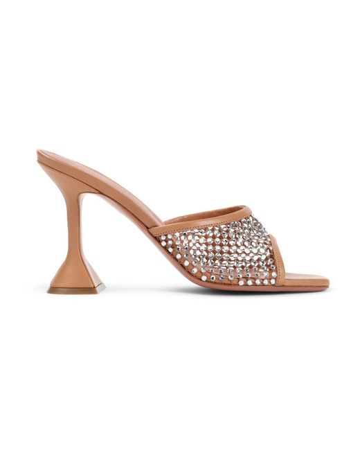 AMINA MUADDI Pink Heeled Mules