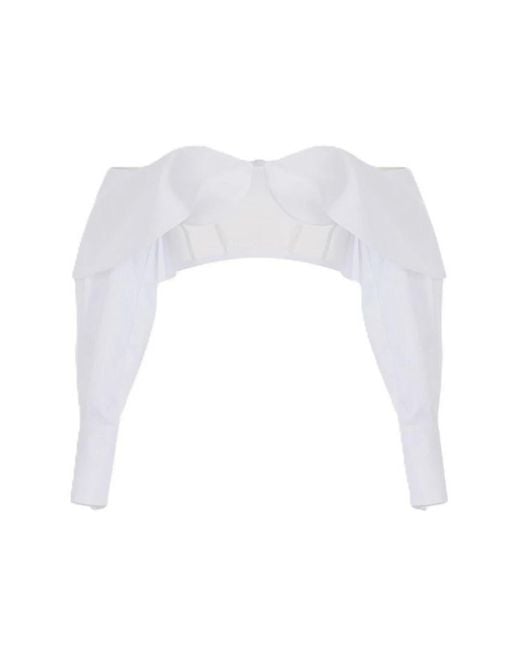 Elisabetta Franchi White Long Sleeve Tops