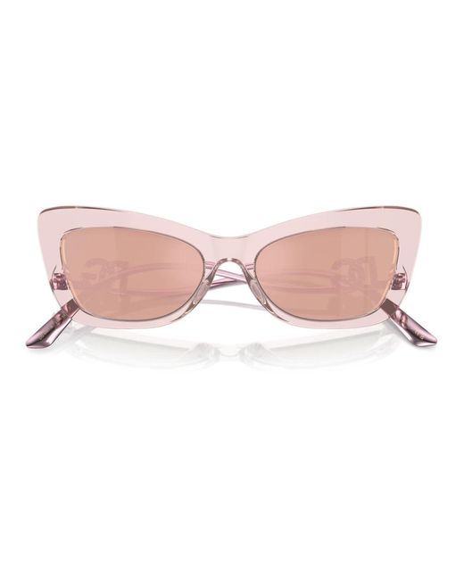 Dolce & Gabbana Stijlvolle Zonnebril Met Uniek Ontwerp in het Metallic