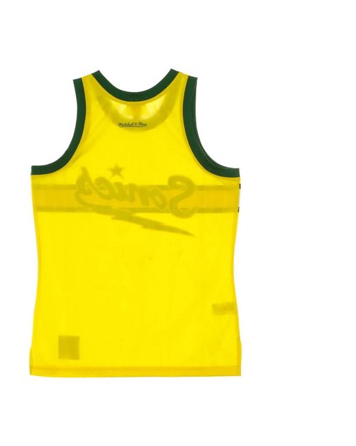 Mitchell & Ness Yellow Sleeveless Tops for men