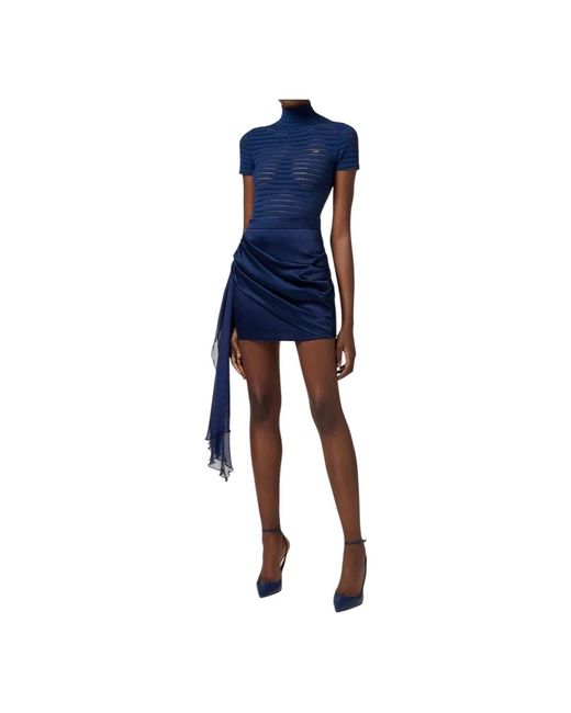 Elisabetta Franchi Blue Short Skirts