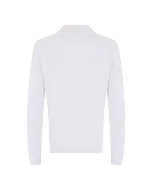 Fedeli White V-Neck Knitwear for men