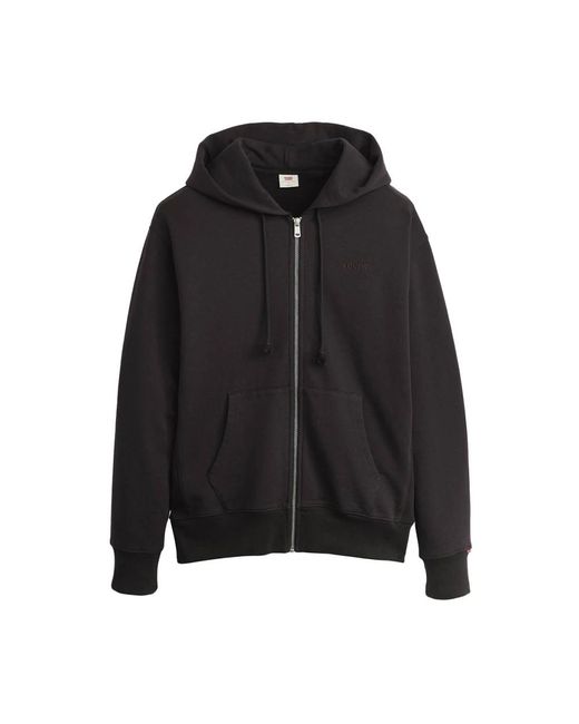 Levi's Hoodies & Sweatvesten ,Zwart ,Katoen Authentic Full Zip Sweatshirt in het Black voor heren