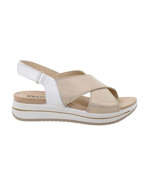 Igi&co White Casual Damen Leder Sandalen
