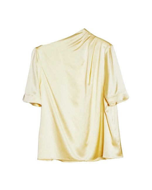 Ahlvar Yellow Lima seidensatin-t-shirt zitrone