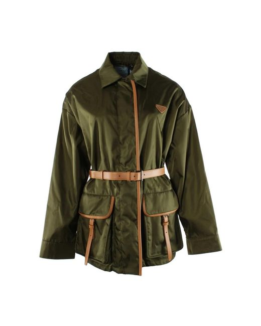 Prada Light Re-Nylon Jas in het Green