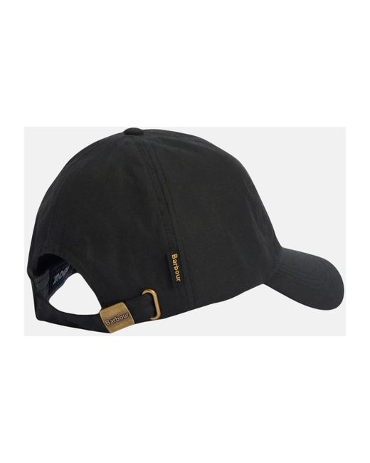 Barbour Accessoires ,Zwart ,Katoen Zwarte Wax Katoenen Klep Pet in het Black voor heren