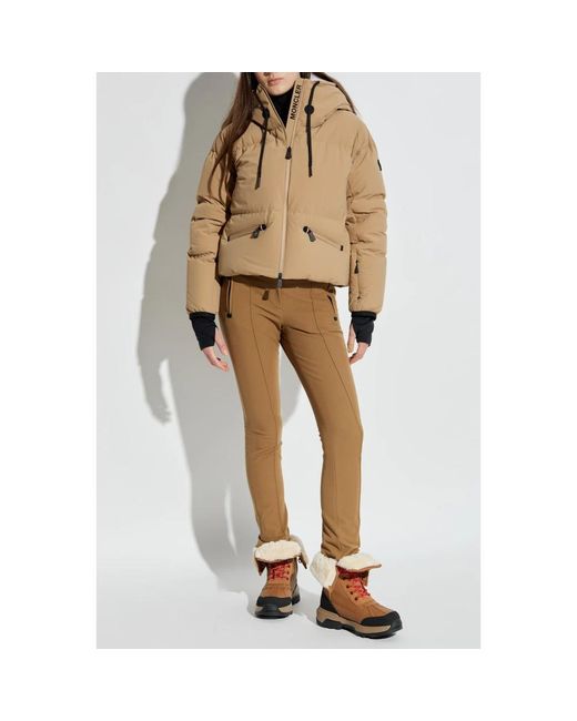 Moncler Donsjack Met Capuchon En Trekkoord in het Natural