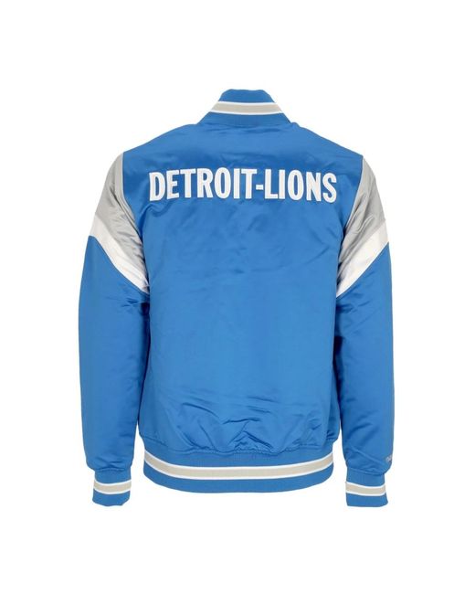 Mitchell & Ness Jassen ,Blauw ,Polyester Detroit Lions Bomberjack Nfl Teamkleuren in het Blue voor heren