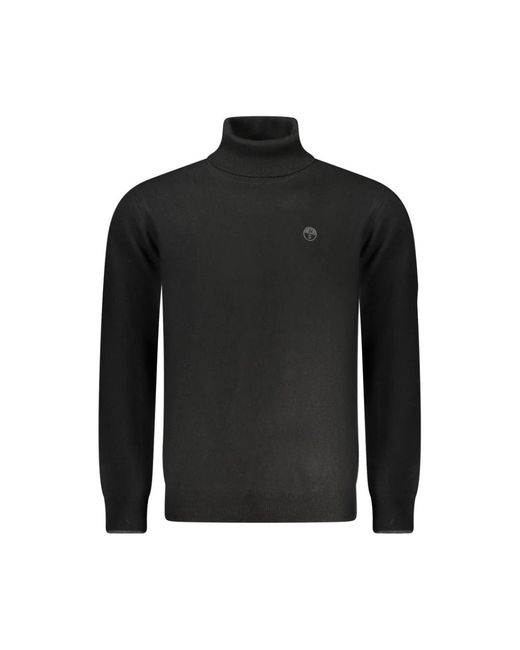 North Sails Truien & Vesten ,Zwart ,Wol Turtleneck Sweater in het Black voor heren