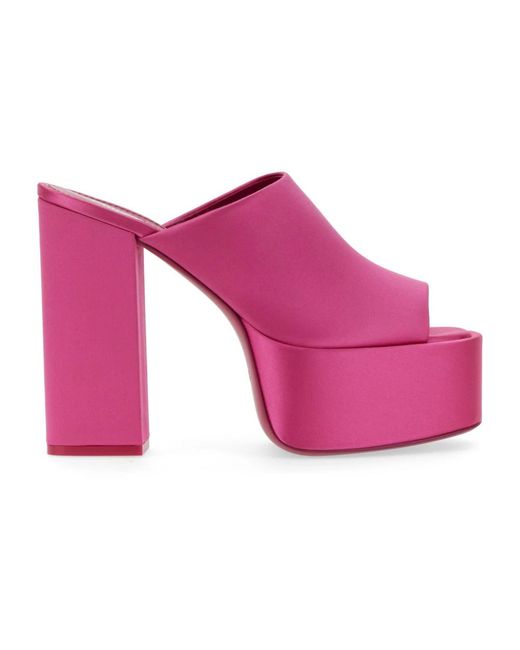Paris Texas Purple Heeled Mules