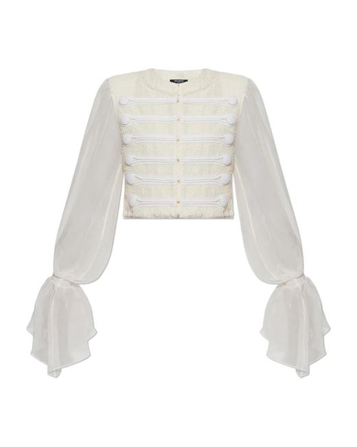 Tweed Jackets Balmain de color White