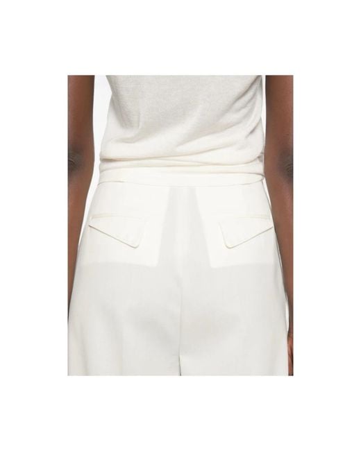 Elisabetta Franchi White Pressed-Crease Straight-Leg Trousers