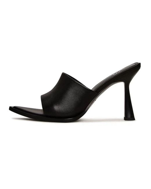 CESARE GASPARI Black Minimalistische Absatz-Mules