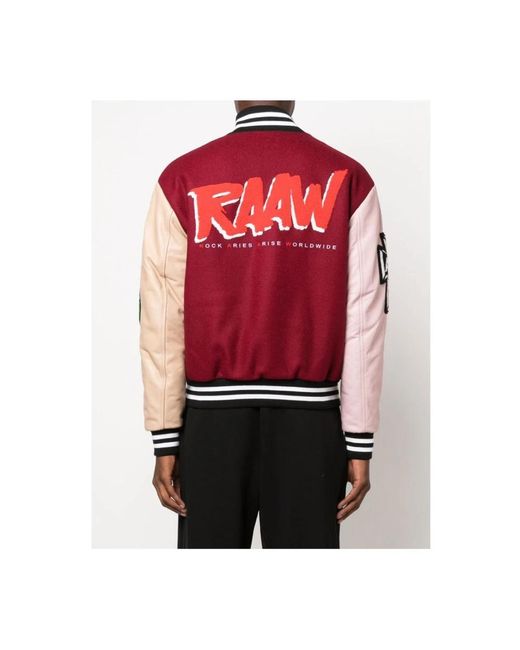 Aries Red Bomber Jackets for men