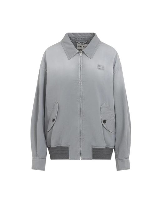 Miu Miu Gray Bomber Jackets