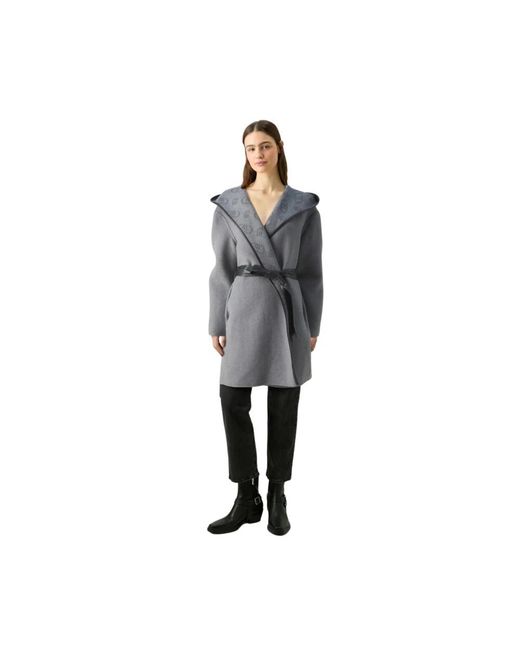 Liu Jo Jassen ,Grijs ,Wol Basic Wollen Jas in het Gray
