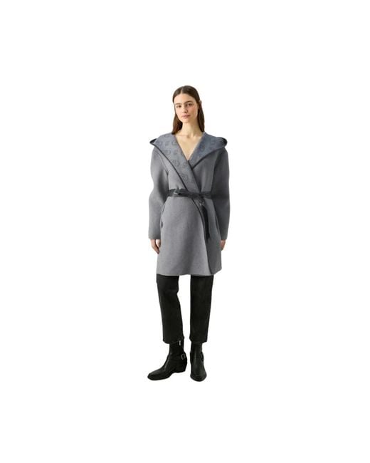 Liu Jo Gray Belted Coats