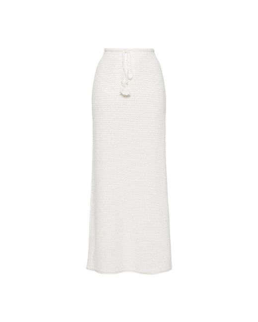 Self-Portrait Rokken ,Wit ,Pailletten Paillet Maxi Rok Ivoor Wit in het White