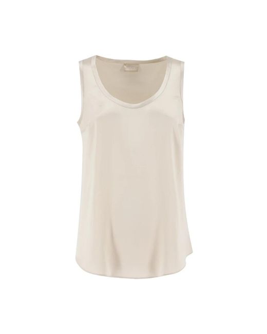 Brunello Cucinelli Natural Sleeveless Tops