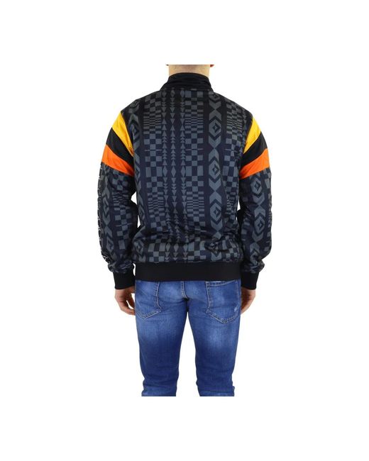 Marcelo Burlon Jassen ,Veelkleurig ,Polyester Aop Folk Kappa Track Jacket in het Blue voor heren
