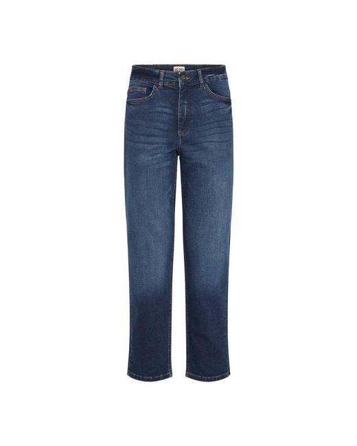 Ichi Blue Straight Fit Jeans