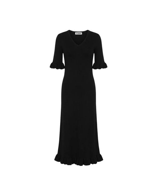 Jil Sander Gebreide Jurk in het Black