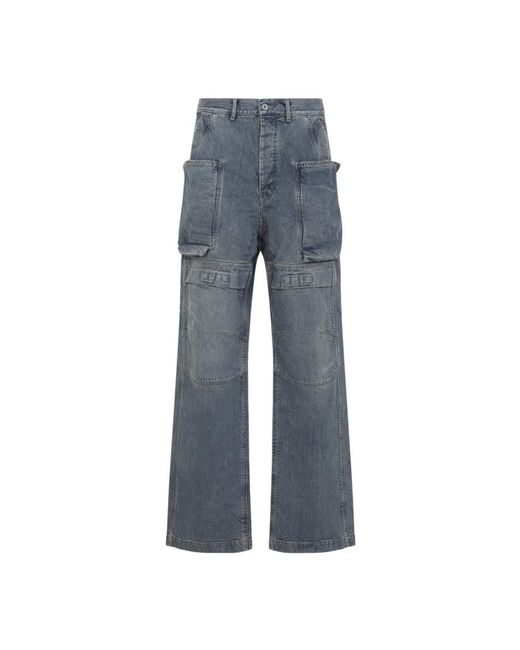 Rick Owens Blue Wide Jeans for men