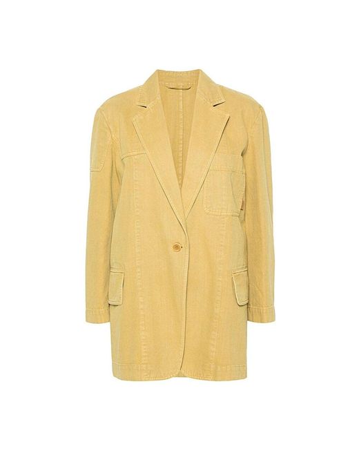 Max Mara Yellow Single-Breasted Coats