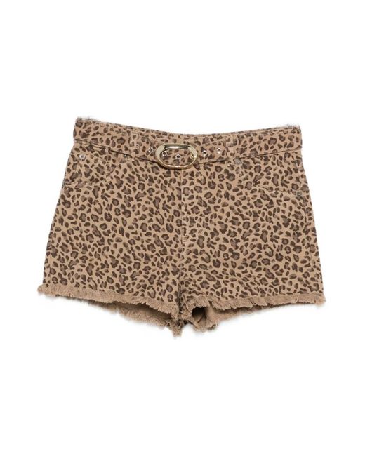 Twinset Brown Denim Shorts