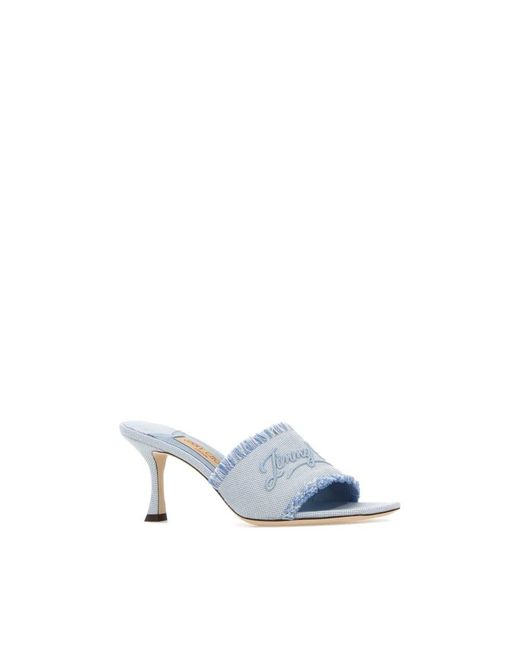 Jimmy Choo White Heeled Mules