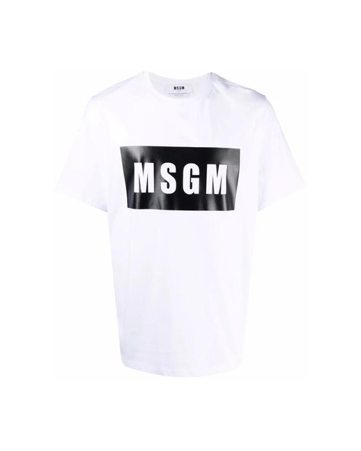 MSGM White T-Shirts for men