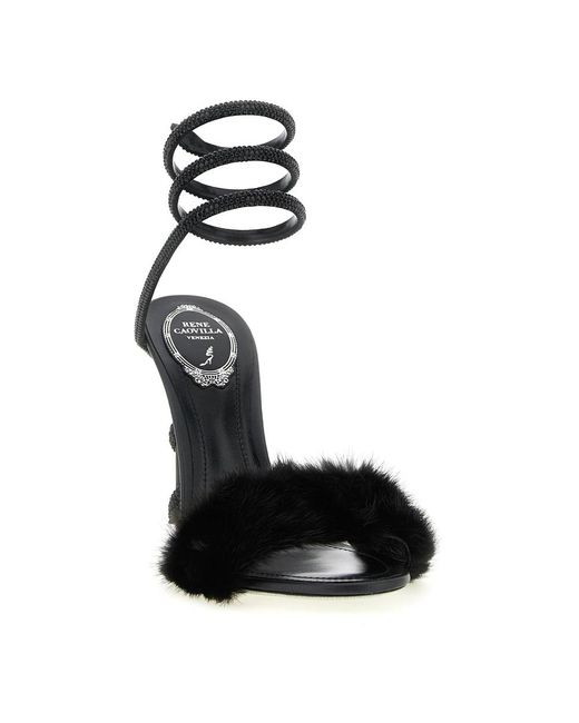 Rene Caovilla Black High Heel Sandals